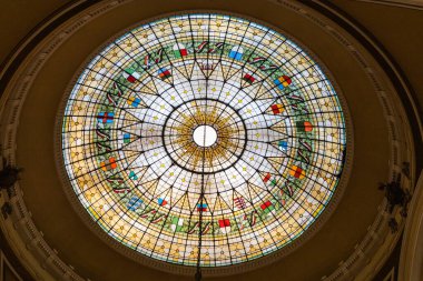 Zgorzelec Gorlitz 27 Ocak 2020 Kültür Evi 'nin çatısında renkli tavan penceresi