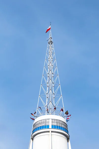 Poznan Polônia Fevereiro 2020 Alta Torre Branca International Poznan Trades — Fotografia de Stock