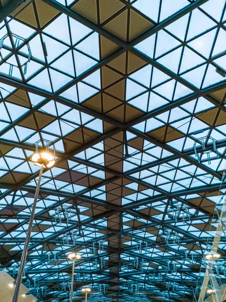 Lodz Poland February 2020 Interior Lodz Fabryczna Railway Station Glassy — Stock Photo, Image