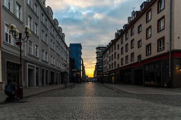 Vratislav Polsko Března 2020 Dlouhá Ulice Olawska Poblíž Tržního Náměstí — Stock fotografie