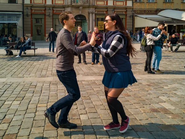 Breslau Polen März 2019 Internationaler Flashmob Tag Des Casinos Rueda — Stockfoto