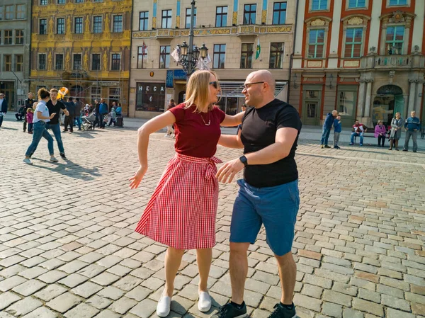 Breslau Polen März 2019 Internationaler Flashmob Tag Des Casinos Rueda — Stockfoto