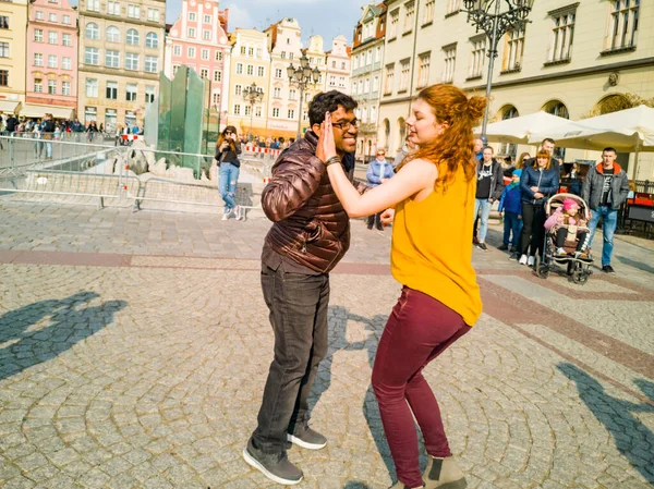 Breslau Polen März 2019 Internationaler Flashmob Tag Des Casinos Rueda — Stockfoto