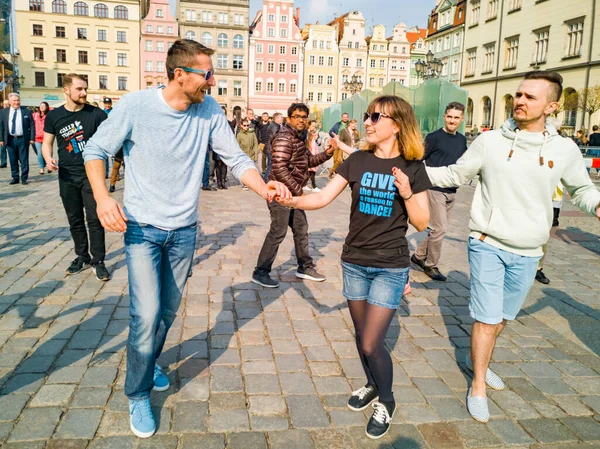 Breslau Polen März 2019 Internationaler Flashmob Tag Des Casinos Rueda — Stockfoto