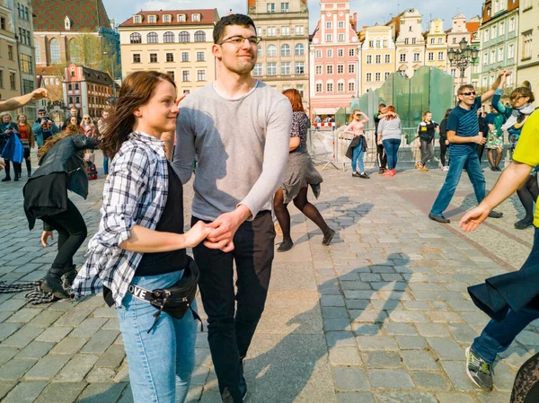 Breslau Polen März 2019 Internationaler Flashmob Tag Des Casinos Rueda — Stockfoto