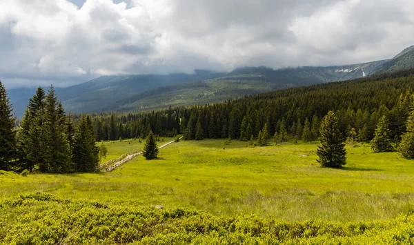 Panorama Giant Mountains Next Trail Sniezka — Stock Photo, Image