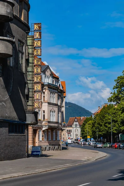 Walbrzych Poland June 2020 Cityscape City Streets Buildings Mountains Background — Stock Photo, Image