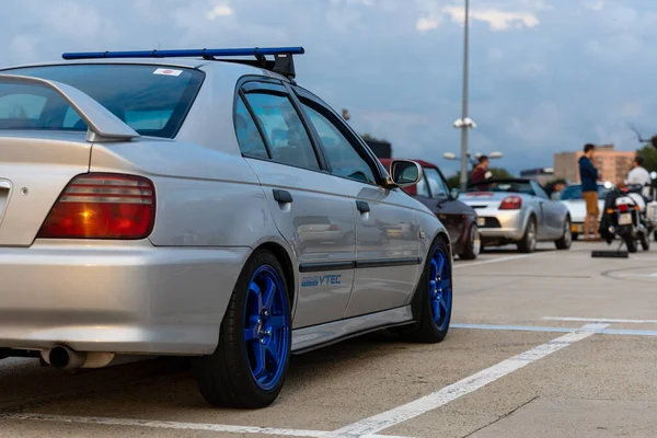 Wroclaw Polônia Julho 2020 Encontro Fãs Carros Antigos Estacionamento Shopping — Fotografia de Stock