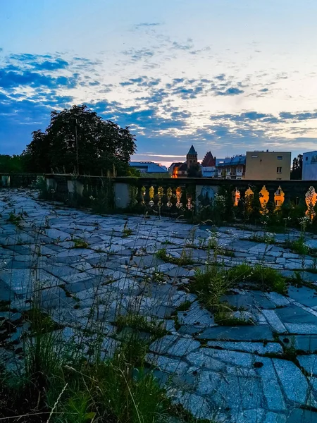 Wroclaw Polônia Julho 2020 Hora Azul Tarde Após Pôr Sol — Fotografia de Stock