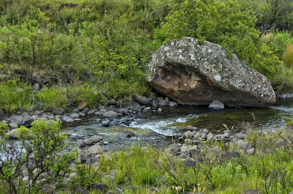 Řeka a skalách obři hrad kwazulu-natal přírodní rezervace — Stock fotografie
