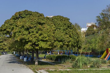 Riverside park'Rusçuk şehir Tuna Nehri boyunca