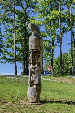 Ahşap heykel Prevails Mali kasaba cazibe Park