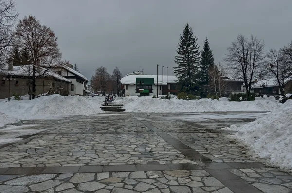 Plaza central en ciudad de Bansko — Foto de Stock