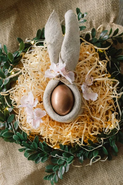 Великоднем Пасхальні Яйця Кролик Вітальний Великодній Фон — стокове фото