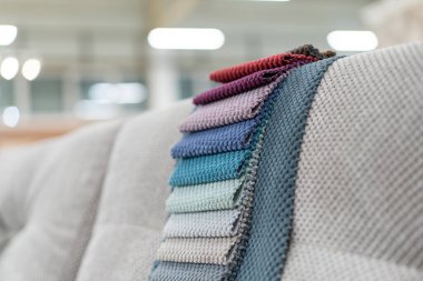 Renkli kumaş kataloğu kumaş dokusu arka plan, ipek kumaş dokusu, tekstil endüstrisi arka plan.