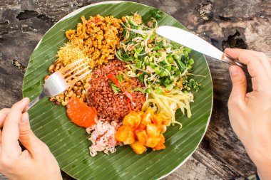 Kadın sağlıklı lezzetli arabirim vejetaryen linch şehir st yeme