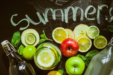 Ev yapımı meyve limonata Üstten Görünüm