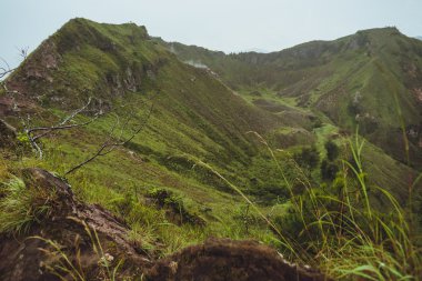 Güzel dağ sabah sis, Batur, Bali, Indonesi