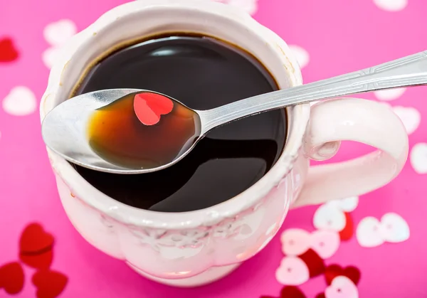 Cup of coffee with heart — Stock Photo, Image