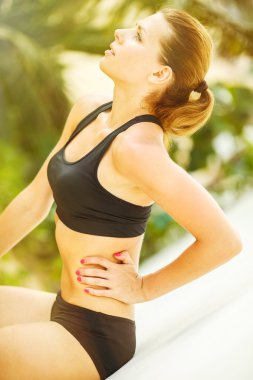 Önce eğitim giyim spor güzel kadın