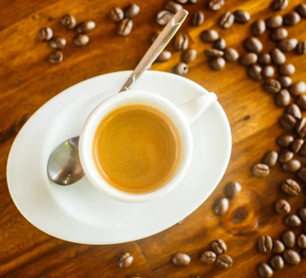 Espresso , coffee beans , water — Stockfoto