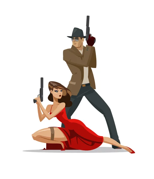 Equipo de agentes secretos . — Vector de stock