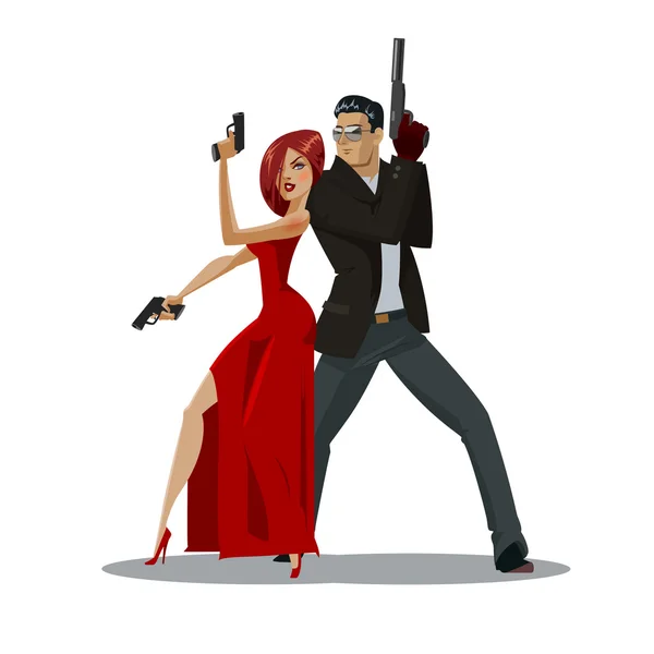 Equipo de agentes secretos — Vector de stock