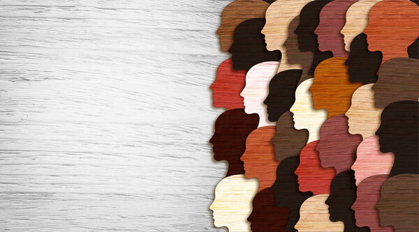 Мультикультурное общество и празднование международной толерантности мультикультурной и африканской, азиатской, американской и кавказской культурной интеграции и гордости как мультикультурной группы