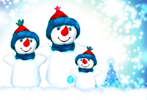 Muñeco de nieve y Feliz Navidad — Foto de Stock