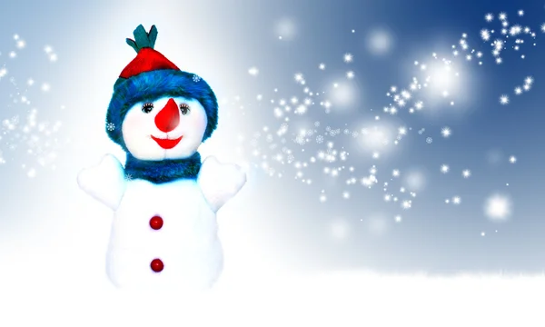 Boneco de neve e Feliz Natal — Fotografia de Stock