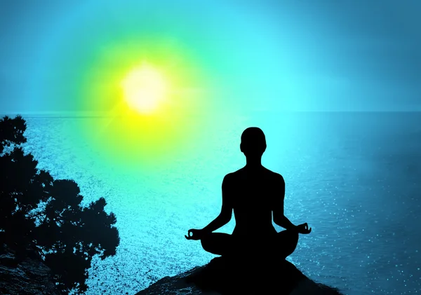 Jóga a meditace. — Stock fotografie