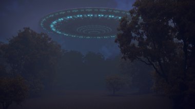 UFO gece ormanda