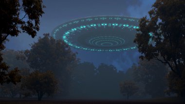UFO gece ormanda