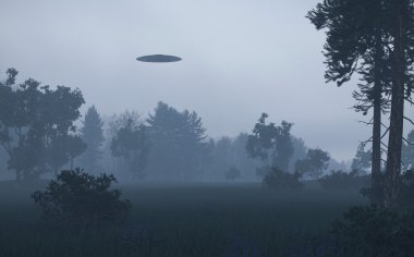 Ağaçlar üzerinde UFO