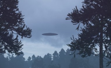 Ağaçlar üzerinde UFO