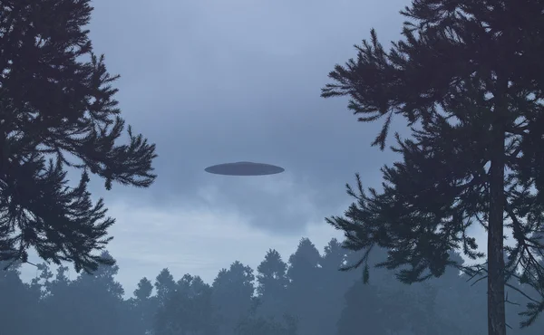 树上空的 Ufo — 图库照片