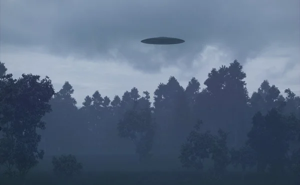 树上空的 Ufo — 图库照片