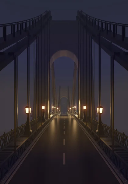 Night most v mlze — Stock fotografie