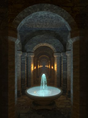Fountain in the dungeon clipart