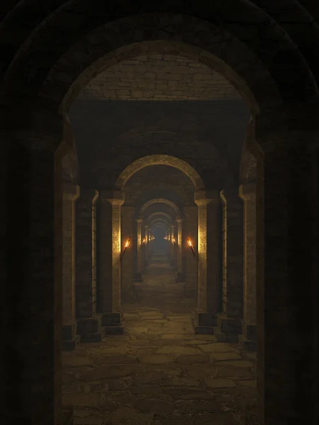 Corridor in the dungeon Stock Photo