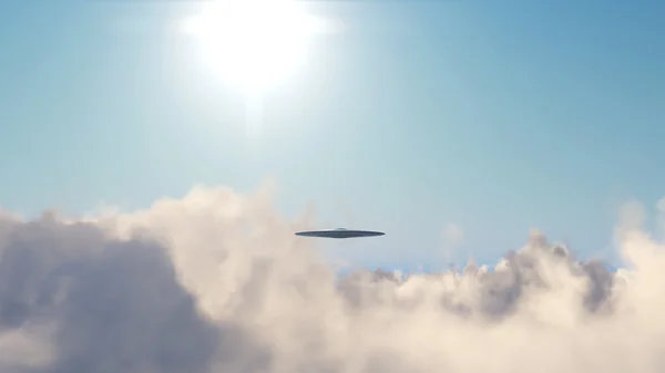 UFO in de wolken — Stockfoto