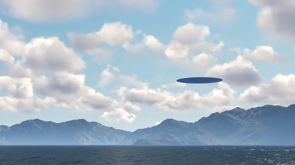 UFO w chmurach — Zdjęcie stockowe