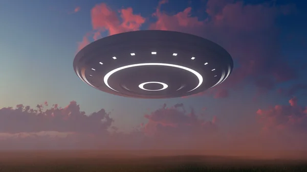 Ufo over naturen - Stock-foto