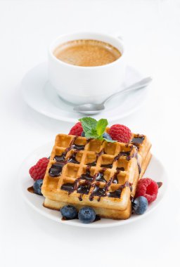 geleneksel tatlı waffle ve espresso