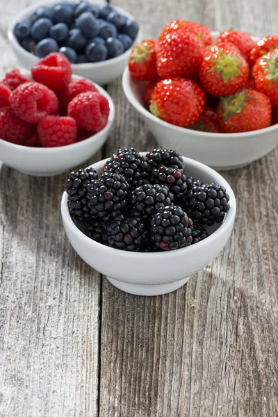 Fresh juicy garden berries, vertical — Stock Photo, Image