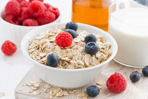 Voeding voor een gezond ontbijt, close-up — Stockfoto