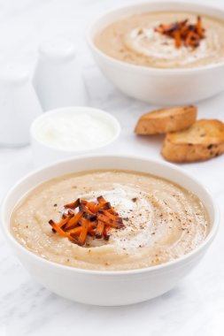 havuç ve kruton, dikey ile krem çorbası