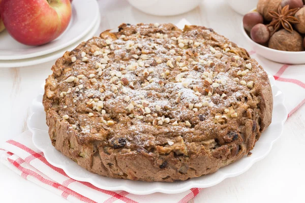 Homemade apple pie on table, closeup — Stock Photo, Image