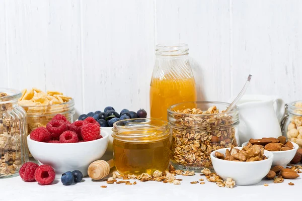 Deliciosos Productos Para Desayuno Saludable Horizontal — Foto de Stock