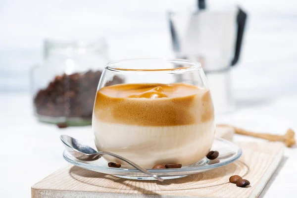 Milky Coffee Cream Foam Horizontal Photo — Stock Photo, Image